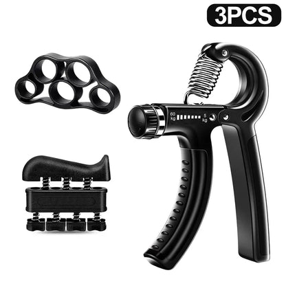 Entrenador fortalecedor de fuerza de agarre de mano ajustable de 5-60kg, juego completo con contador de muñeca, antebrazo y ejercitador de mano para músculos
