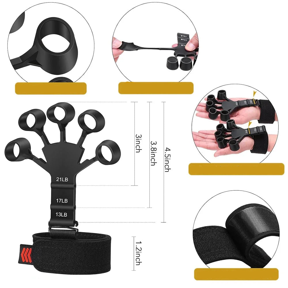 Entrenador fortalecedor de fuerza de agarre de mano ajustable de 5-60kg, juego completo con contador de muñeca, antebrazo y ejercitador de mano para músculos