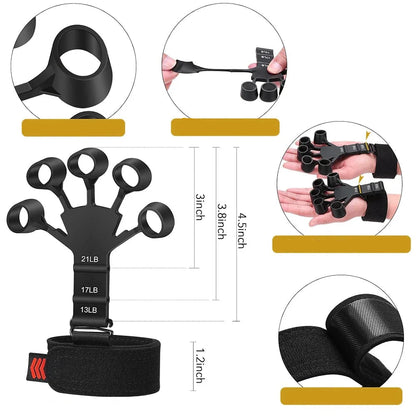 Entrenador fortalecedor de fuerza de agarre de mano ajustable de 5-60kg, juego completo con contador de muñeca, antebrazo y ejercitador de mano para músculos