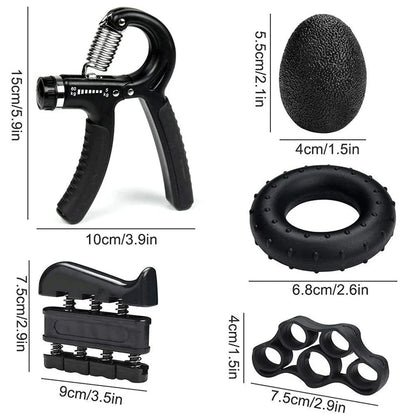 Entrenador fortalecedor de fuerza de agarre de mano ajustable de 5-60kg, juego completo con contador de muñeca, antebrazo y ejercitador de mano para músculos