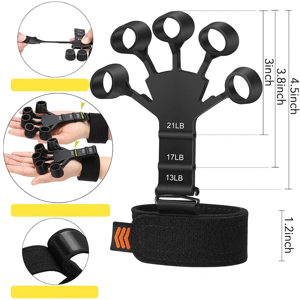 Entrenador fortalecedor de fuerza de agarre de mano ajustable de 5-60kg, juego completo con contador de muñeca, antebrazo y ejercitador de mano para músculos