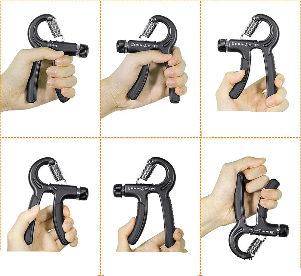 Entrenador fortalecedor de fuerza de agarre de mano ajustable de 5-60kg, juego completo con contador de muñeca, antebrazo y ejercitador de mano para músculos