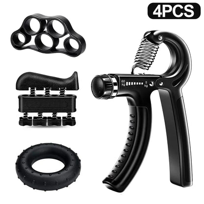 Entrenador fortalecedor de fuerza de agarre de mano ajustable de 5-60kg, juego completo con contador de muñeca, antebrazo y ejercitador de mano para músculos